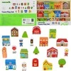 Tooky Toys Paimtas žaislinis medinis pastatų komplektas ir „Figurines City“