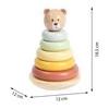 Tooky Toys Medinė sensorinė piramidė su meškiuku Tooky Toy