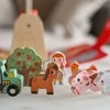 Tooky Toys Tooky Toy Medinė Skleidimo Ūkio Rinkinys su Figūrėlėmis
