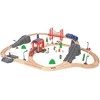 Tooky Toys Medinė gaisrinės traukinio trasa Tooky Toy 70 vnt
