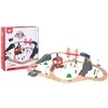 Tooky Toys Medinė gaisrinės traukinio trasa Tooky Toy 70 vnt