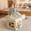 Tooky Toys Tooky žaislas TOOKY TOOKY Interaktyvi medinė šešiakampė Montessori atidaroma dėžutė