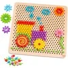 Tooky Toys Žaislų žaislas „Mosaika Montessori“ dėlionė su „Pinski“ kištuku 88 EL.