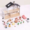 Tooky Toys TOOKY TOY medinis lėlių namelis su priedais ir šeima 20 vnt