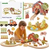 Tooky Toys TOOKY TOY medinis ūkio traukinių rinkinys 48 ​​vnt