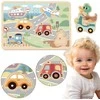 Tooky Toys TOOKY TOY Medinės interaktyvios dėlionės transporto priemonės