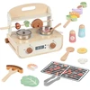 Tooky Toys TOOKY TOY Žaislinė medinė virtuvėlė su kepsnine ir priedais