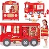 Viga Toys Didelis medinis gaisrinės automobilis VIGA Montessori vaikų žaidimams