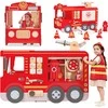 Viga Toys Didelis medinis gaisrinės automobilis VIGA Montessori vaikų žaidimams
