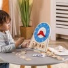 Viga Toys VIGA Wooden Clock Learning Time Clock Montessori