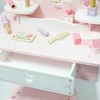 Viga Toys VIGA Medinė Tualetė su Veidrodžiu ir Kėdute Balti-Rožiniai