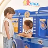Viga Toys VIGA Large Wooden Police Car Educational Set for Children Police