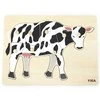 Viga Toys Medinė dėlionė vaikams - Karvutė Puzzle Viga