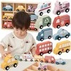Viga Toys Medinių miesto transporto priemonių rinkinys VIGA 9 vnt