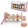 Viga Toys rinkinys Medinė piramidė + plaktukas Montessori Fox