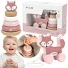 Viga Toys Viga PolarB medinis lapiuko rinkinys: piramidė ir traukiamas žaislas