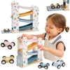 Viga Toys VIGA PolarB Wooden Car Track Slide Parking 4 Cars 18m+