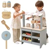 Viga Toys VIGA PolarB Wooden Kitchen 2-in-1 Shop Stand with Accessories for Children 3+