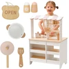 Viga Toys VIGA PolarB Wooden Kitchen 2-in-1 Shop Baltas Kitchen Accessories Stand