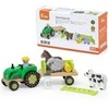 Viga Toys Viga 44680 Medinis traktorius su priekaba ir gyvūnais