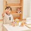 Viga Toys VIGA medinės konstruktoriaus kaladėlės su spalvotais langeliais 32 vnt.
