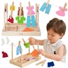 Viga Toys VIGA Wooden Laundry Set Clothes Dryer Clothes Pegs Montessori 27 pcs