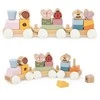 Viga Toys VIGA Wooden Spring Educational Train 18 Pieces