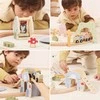 Viga Toys Medinis traukinys vaikams su bėgiais 62 dalių rinkinys