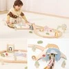 Viga Toys Medinis traukinys vaikams su bėgiais 62 dalių rinkinys