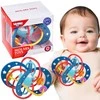 Kūdikių sensorinis žaislas 2in1 kramtukas ir barškutis Montessori WOOPIE BABY