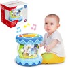 WOOPIE BABY būgno muzikinės dėžutės projektorius 3 viename muzikinis žaislas kūdikiams + volelis, skirtas mokytis šliaužioti