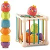 Woopie Baby WOOPIE Žaislas Elastingas Jautrumo Kubas Su Gyvūnais + Barška 7 vnt.