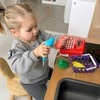 Vaikiškas kasos aparatas su kalkuliatoriumi ir priedais WOOPIE