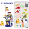 Woopie Kidsvalymo rinkinys su vežimėliu dulkių siurblio priedais XXL 22 vnt.