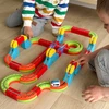 WOOPIE stebuklingo kubo traukinio konstrukciniai blokeliai, antigravitaciniai magnetiniai bėgiai, 68 vnt.