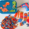 Dinozaurų kaladėlių ir varžtų „pasidaryk pats“ rinkinys WOOPIE