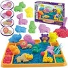 Woopie Kinetinis Smėlis 1,2kg XL ZOO Rinkinys su Stalu ir Šablonais
