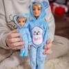 Lėlių rinkinys su mėlynais meškučių kombinezonais WOOPIE ROYAL
