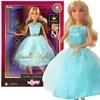 WOOPIE ROYAL Lily Doll 30 cm Long Skirtas šviesiems plaukams Hair Elegant Turquoise Dress