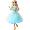 WOOPIE ROYAL Lily Doll 30 cm Long Skirtas šviesiems plaukams Hair Elegant Turquoise Dress