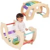 WOOPIE Žalias Wooden Rainbow Rocker and Bridge 2-in-1 Montessori FSC