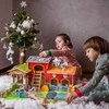 Woopie Vaikiška medinė gyvūnėlių ferma su figūrėlėmis, 28 vnt.