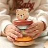Woopie Tooky Toy Medinis žaislas 3in1: formų rūšiavimo dėžė su lokiu ir dramblio traukimo žaislu