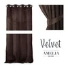 Naktinė užuolaida su žiedais AmeliaHome VELVET 140X270 cm, 1 vnt., spalva: tamsiai ruda