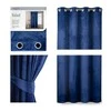 Naktinė užuolaida su žiedais AmeliaHome VELVET 140X245 cm, 1 vnt., spalva: tamsiai mėlyna