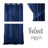 Naktinė užuolaida su žiedais AmeliaHome VELVET 140X270 cm, 1 vnt., spalva: tamsiai mėlyna