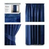 Naktinė užuolaida AmeliaHome VELVET 140X245 cm, 1 vnt., juosta/kabliukai, spalva: tamsiai mėlyna