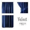 Naktinė užuolaida AmeliaHome VELVET 140X245 cm, 1 vnt., juosta/kabliukai, spalva: tamsiai mėlyna