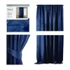 Naktinė užuolaida AmeliaHome VELVET 140X270 cm, 1 vnt., juosta/kabliukai, spalva: tamsiai mėlyna