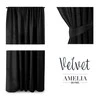 Naktinė užuolaida AmeliaHome VELVET 140X245 cm, 1 vnt., juosta/kabliukai, spalva: juoda